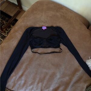 Edikted Black Long Sleeve Bustier Shrug